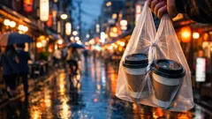 テイクアウトのドリンクがこぼれない、ビニール袋だけで安定させる3ステップ